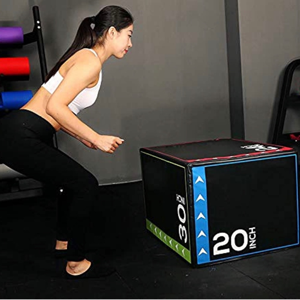 BalanceFrom 3 in 1 20 Inch 24 Inch 30 Inch Foam Plyometric Box Jumping Exercise